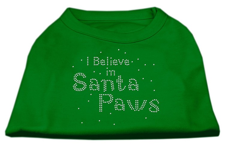 I Believe in Santa Paws Shirt Emerald Green Med